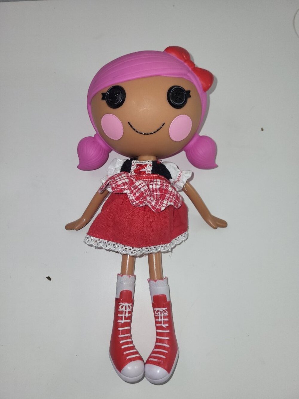 MGA Lalaloopsy Full-Size Doll Pink Hair Pigtails Red Dress Red Boots